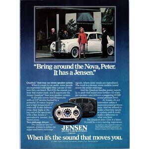 1981 Jensen Sound Laboratories Rolls Royce Chauffeur Vintage Print Ad Wall Art